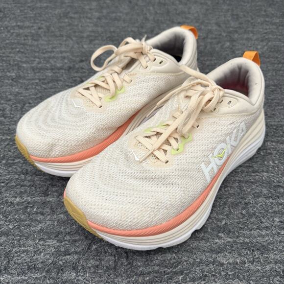 Hoka One One Shoes - Hoka One One Gaviota 5 Sneakers Women 8.5D Women 1134270 Beige Pink Run Jog Gym